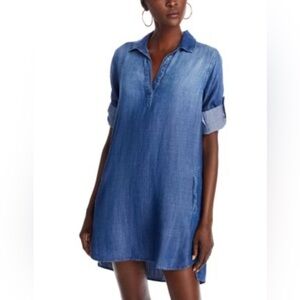 Bella Dahl | Collared Roll Tab Sleeve Denim Dress